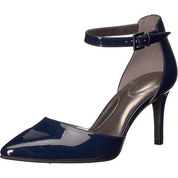 Bandolino Women's Ginata D'Orsay Pointed Toe Pumps NavyBLU Patent SIZE 8.5 M NEW - Picture 1 of 7